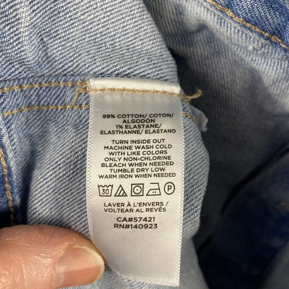 Loft Ann Taylor Denim Trucker Jacket Womens M Light Mid Indigo Wash Stretch - Picture 4 of 6